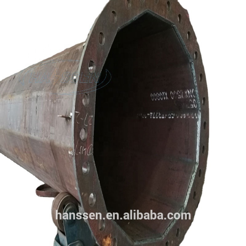 Hot Dip Galvanized  For 10 KV To 220 KV Electric Power Transmission Line Steel Pole