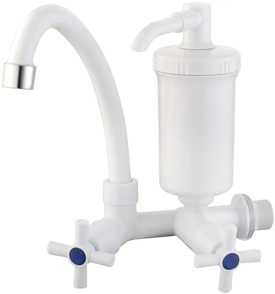 ABS Plastic wall mounted double handle faucet  with filter