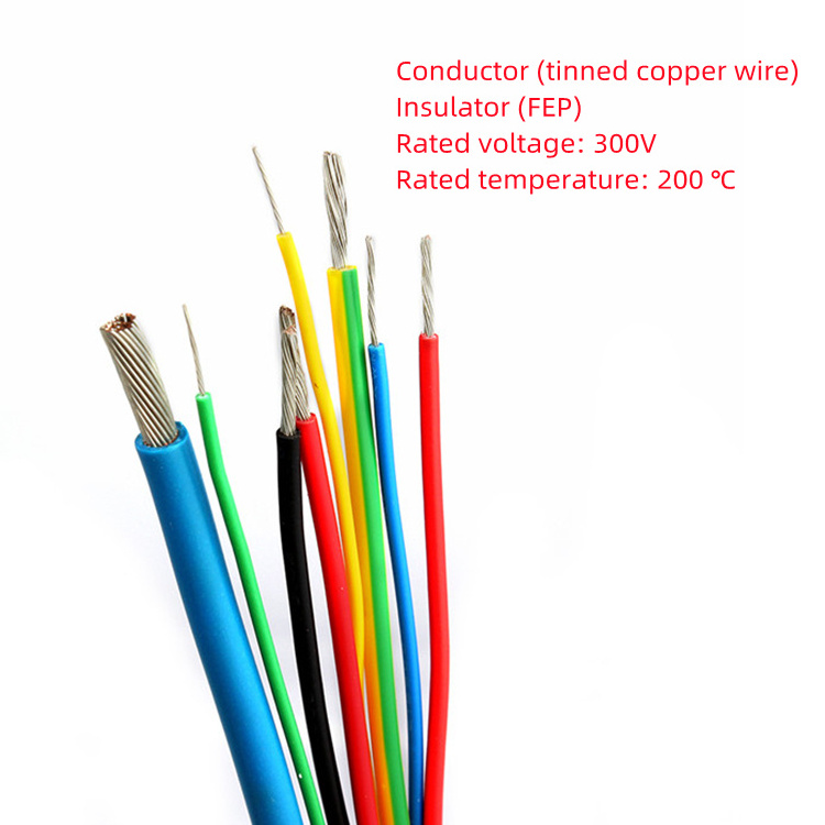 Copper Wire Internal Wiring Single Core Electeical Solid UL1332 2.5mm Insulated Stranded FEP Wire