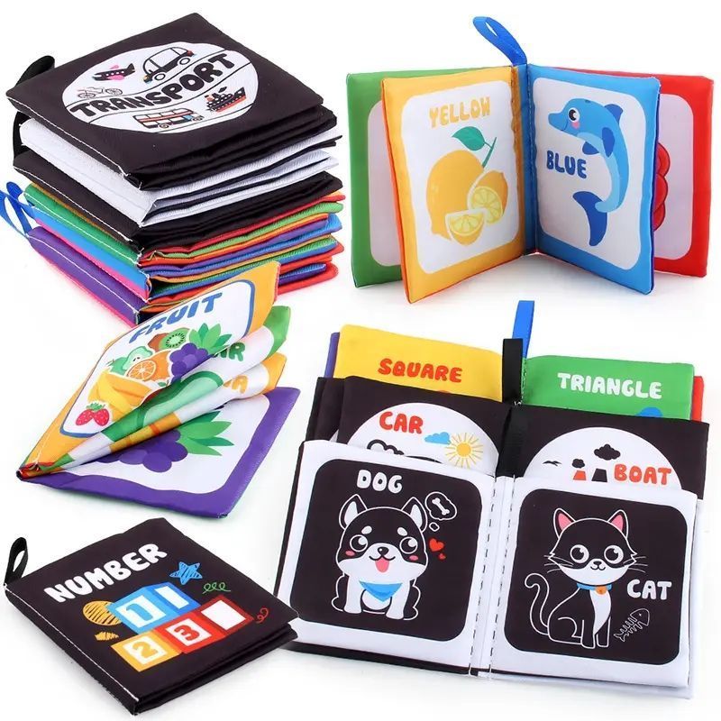 Wholesale Early Learning Educational Gift Baby Touch Cloth Book Sensory Stimulation Newborn Cloth Book For Customized