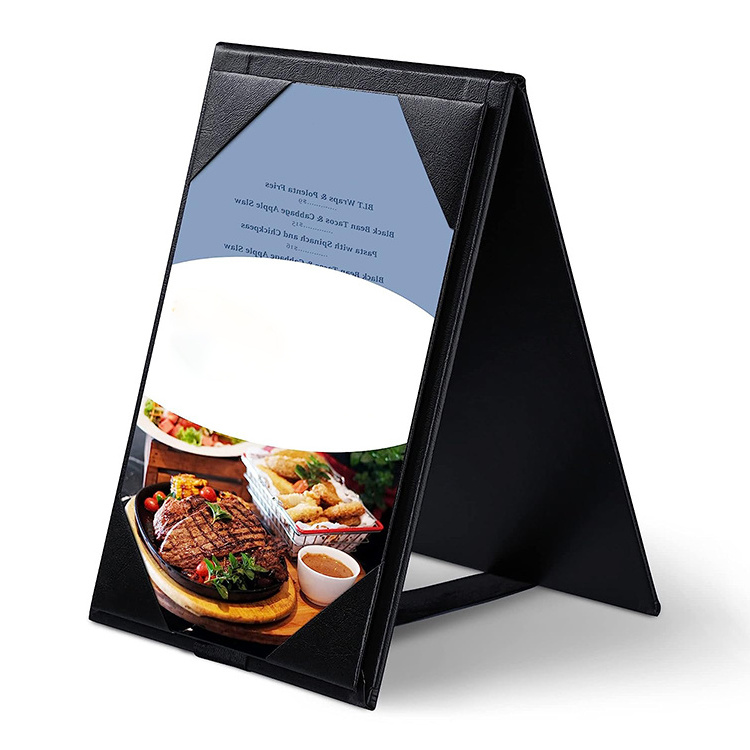 Leather Table Tent Menu Display Holder Covers modern menu cover 4*6 or 5*7 inches customized menu stand table holder