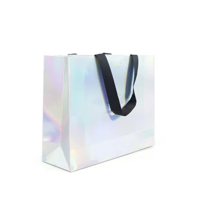 Supplier Customized Victoria Secret Gift Packaging Paper Bag Kraft Shopping Pouch Woman Laser Paper Bag With Twisted Handle