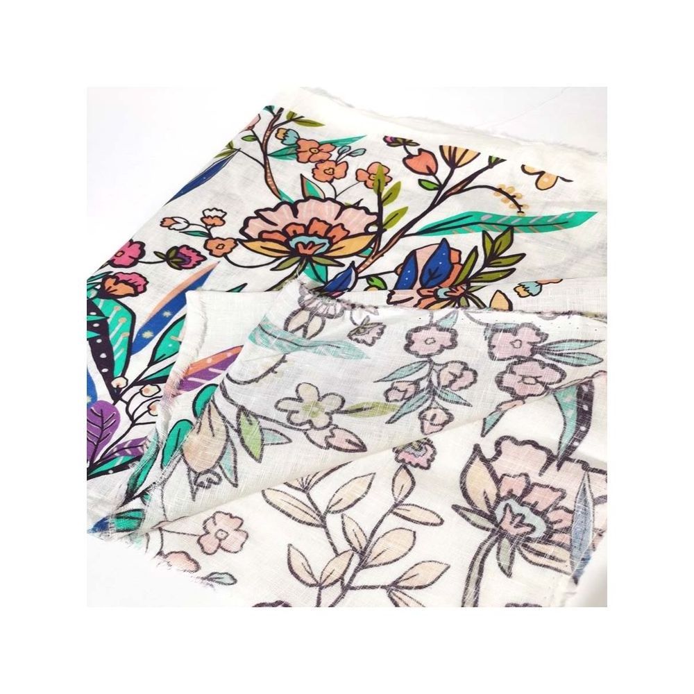 No MOQ Environmental woven fabric leaf printing  linen print fabric digital printing for cloths