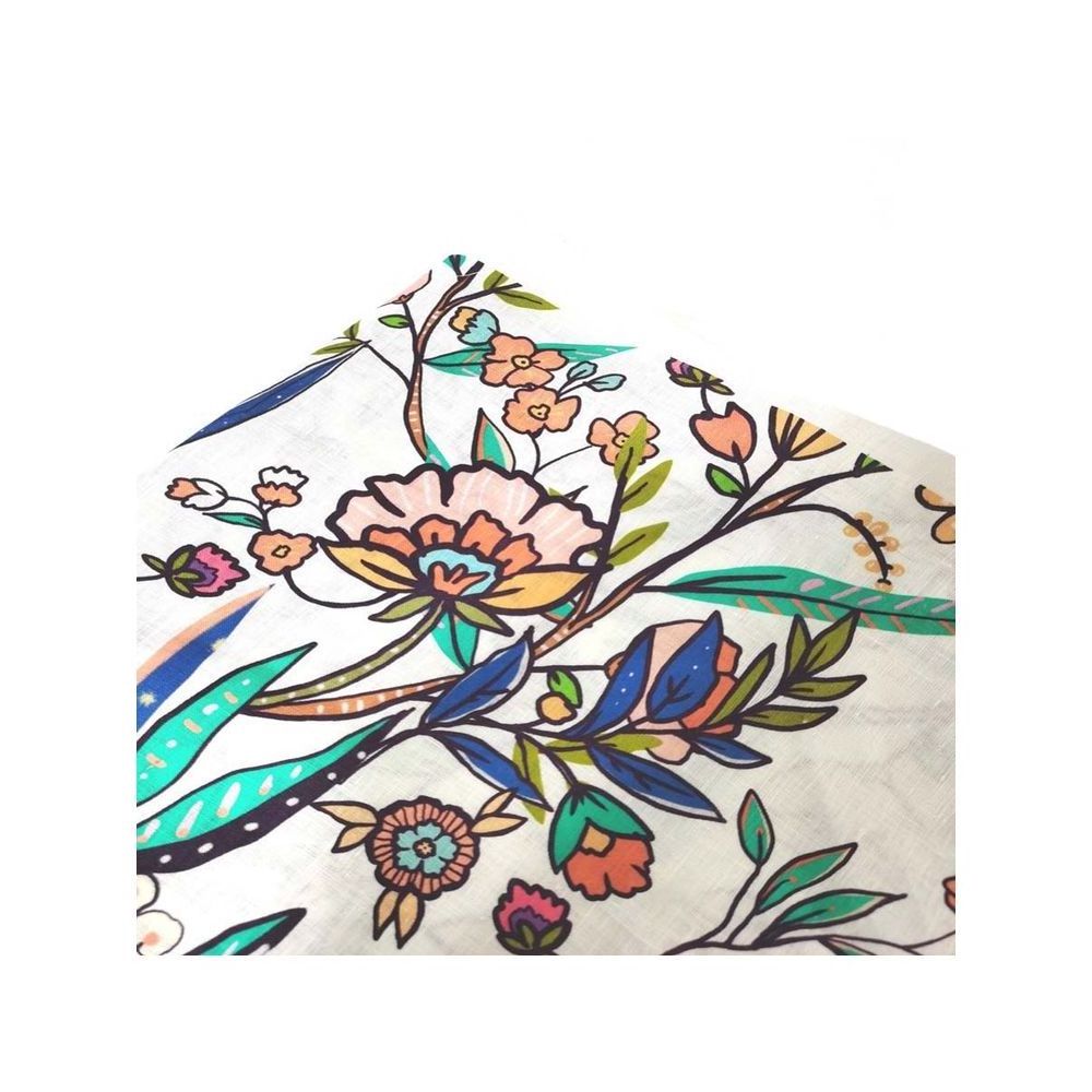 No MOQ Environmental woven fabric leaf printing  linen print fabric digital printing for cloths