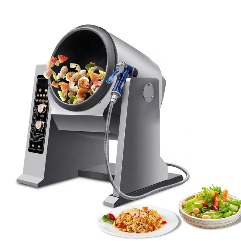 Restaurant Canteen Hotel Kitchen 360mm Iron Pot Automatic Stir Frying Cooking Robot Machine