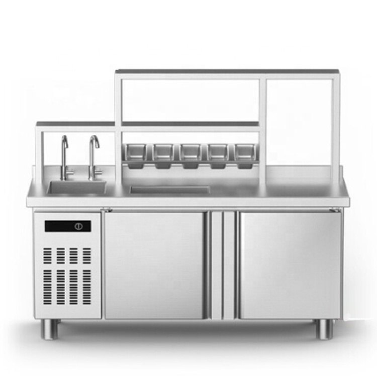 One Stop Solution Bubble Milk Tea Bar Equipment Refrigerate Working Counter