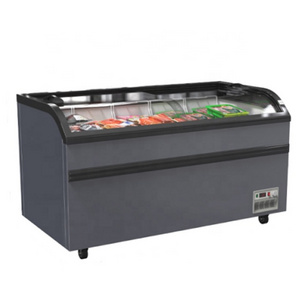 Supermarket Glass Sliding Door Showcase Gelato Ice Cream Display Chest Freezer