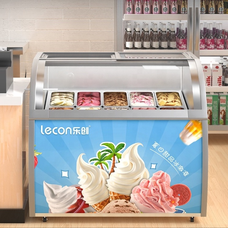 Commercial Supermarket Mini Hard Gelato Ice Cream Display Freezer