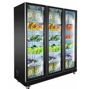 Commercial Refrigerator Frozen Food Ice Cream Dumpling Vertical Display Freezer For Supermarket