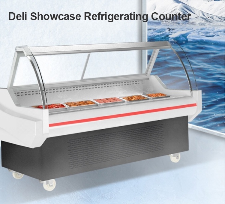 Supermarket Refrigerating Equipment Deli Meat Display Showcase Chiller Refrigerator