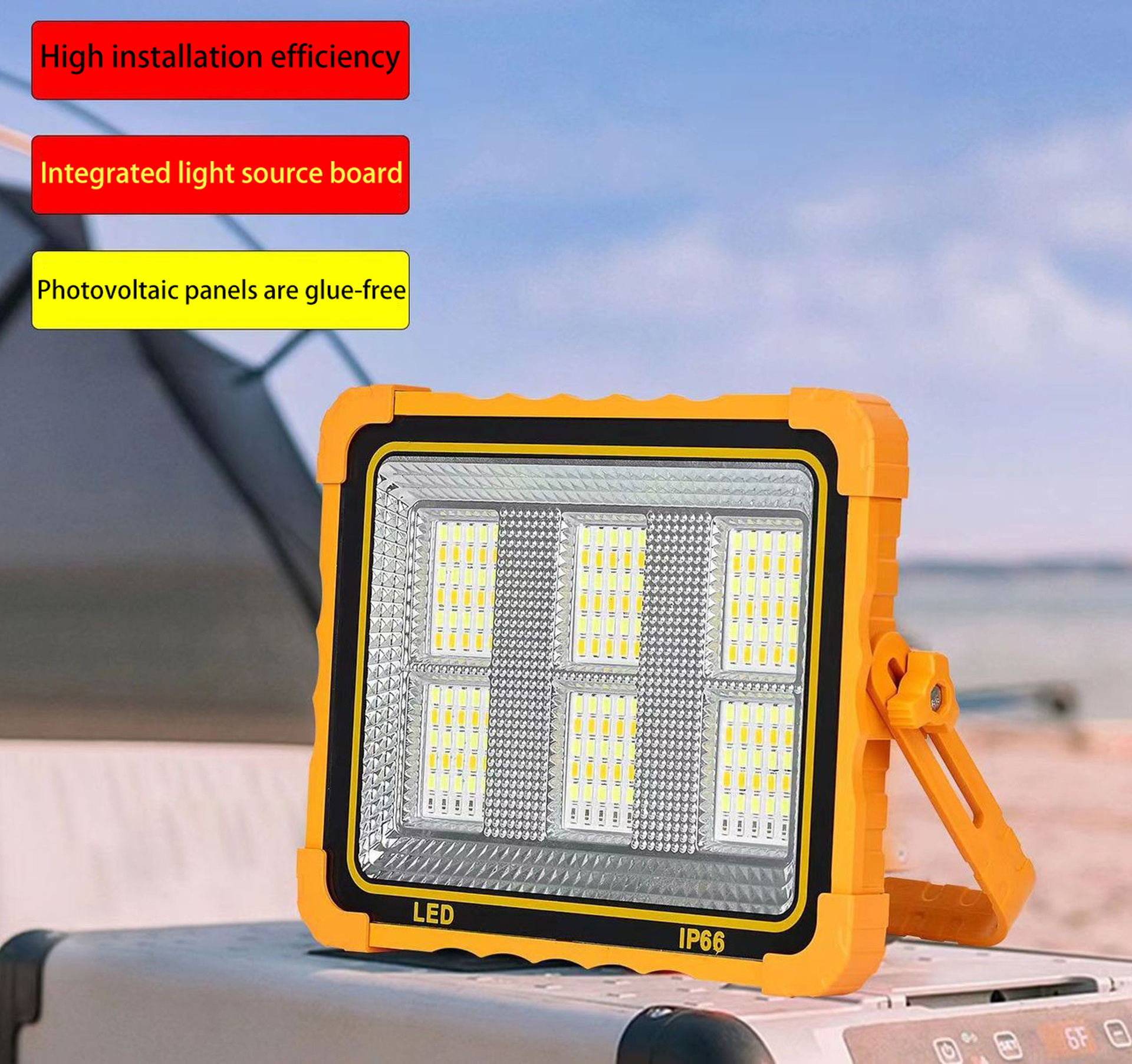 100W 150W 200W Portable rechargeable electronics Solar LED Floodlight Emergency lighting Camping portable outdoor floodlight