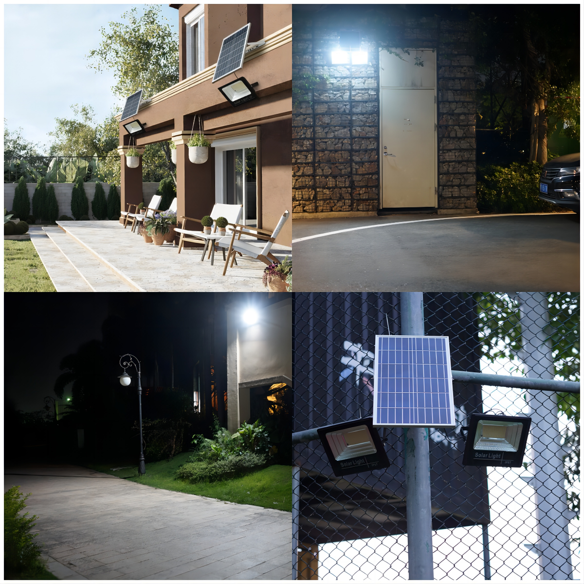 Outdoor Led Projector Flood Light Battery Spotlight  Exterior Solar Reflector Flood Light