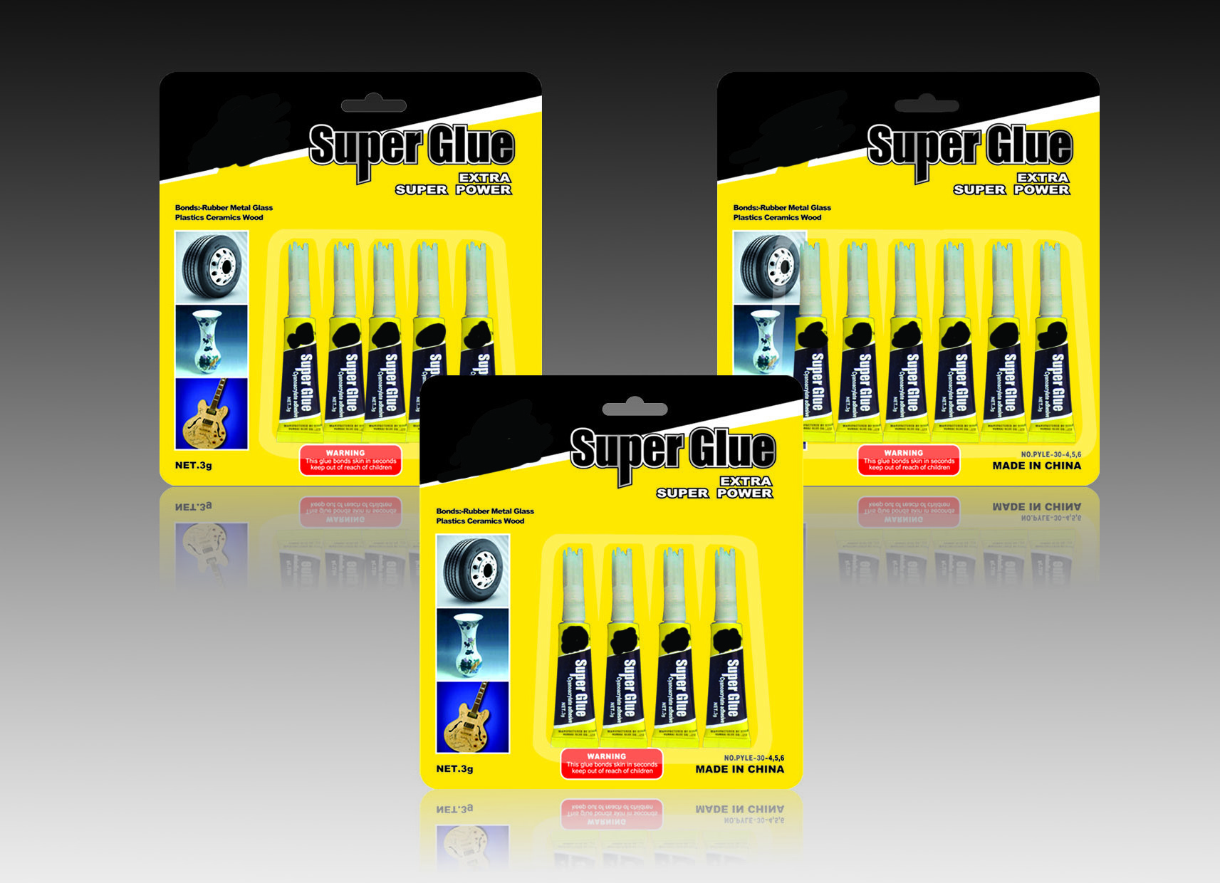 Super Glue Adhesive/ALternative Plastic or Aluminum Packaging/3-5 second fast dry