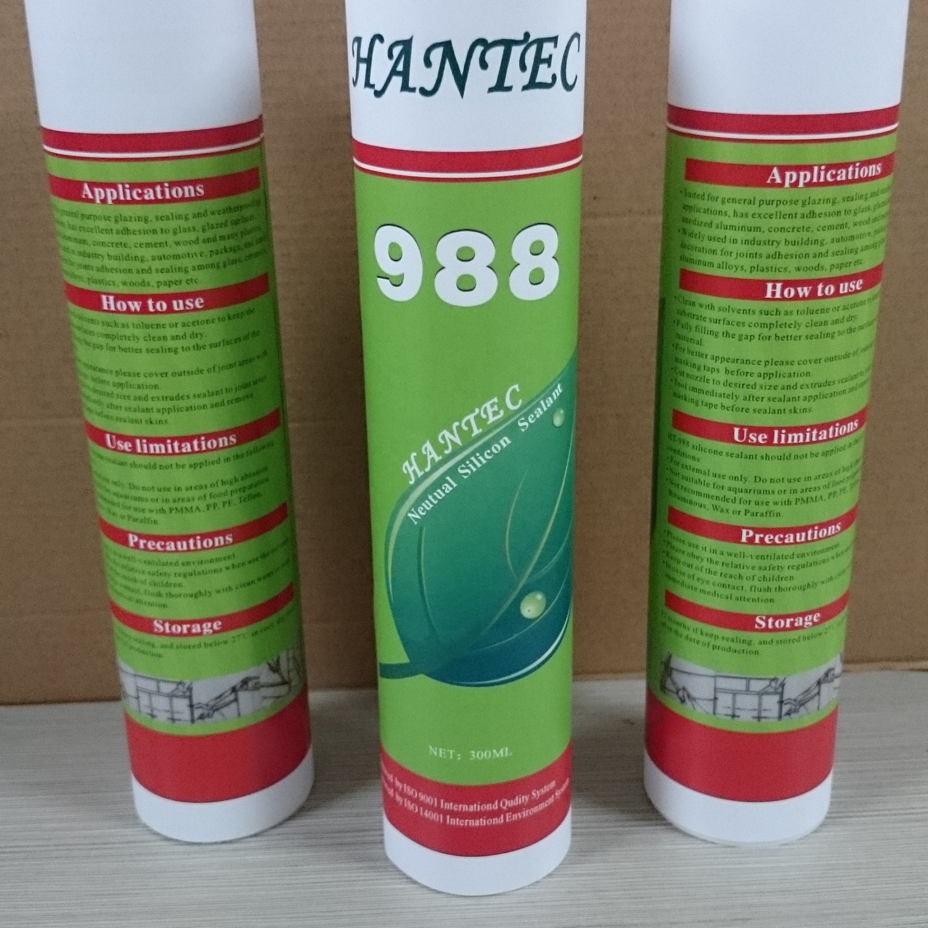 Hantec TT-988 Polyurethane adhesive Neutral tube windshield weather proof silicone sealant