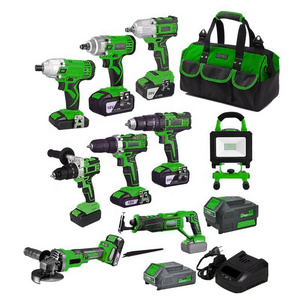 High Quality Household Cordless Tool Combo Kits 20V Lithium battery operated hand Cordless Power Tool Set