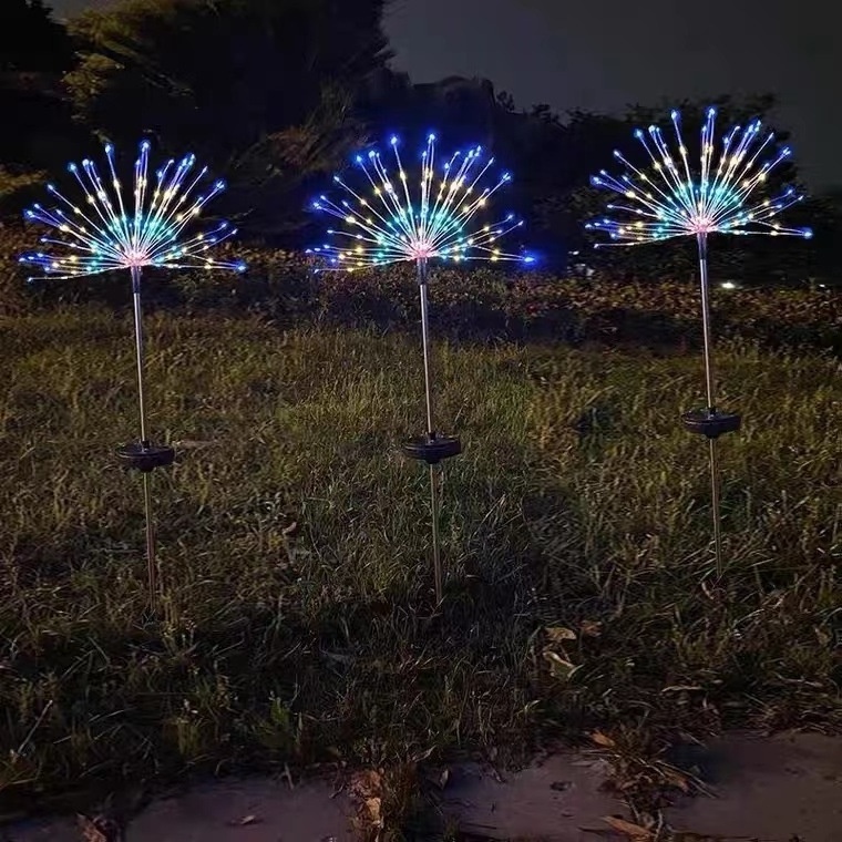 Firework Fairy String Lights,, Battery Powered Waterproof Dimmable Fairy Decorative Light with Remote Control, 120 LED Starburst