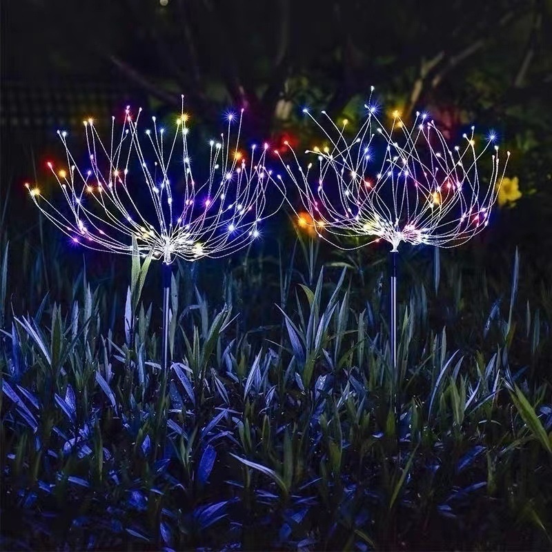 Firework Fairy String Lights,, Battery Powered Waterproof Dimmable Fairy Decorative Light with Remote Control, 120 LED Starburst