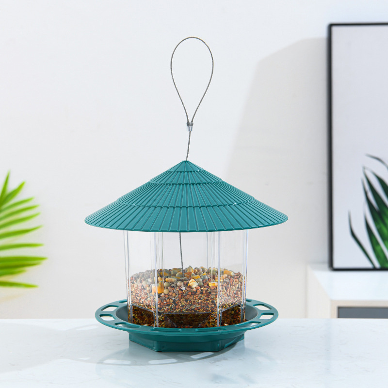 Outside Bird Feeder Wild Bird Seed for Outside Feeders Shaped with Roof Hanging Bird Feeder for Garden Yard Decoration