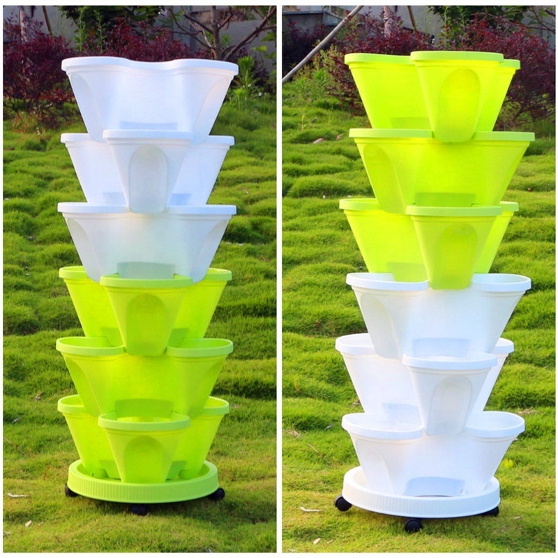 Factory Outlet Butterfly Shape, Vertical Diy Planters Plastic Garden Colorful Stackable Plastic Flower Pots for seedlings/