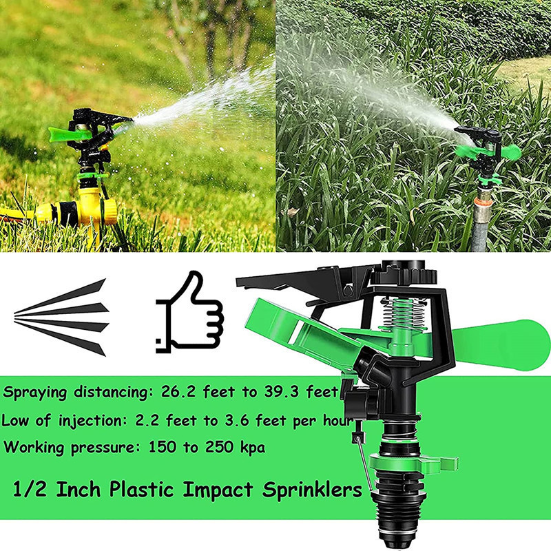 Water Sprinkler 360 Adjustable, Garden Automatic Multi-head Sprinkler Rotary Sprinklers Lawn Irrigation Grass Sprayer/