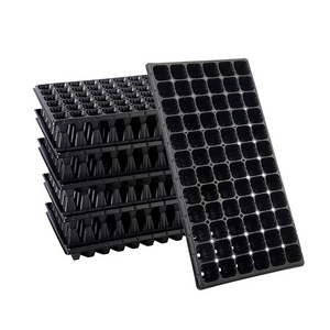 Cheap 72 cells PVC, material seed tray from factory wholesale black seedling tray 110 grams Grow Germination For Green house/