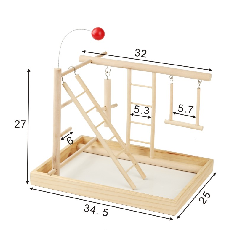 Solid wood parrot toys, Supplies Funny bird toys Ladder parrot swing Natural Living Playground for Birds/