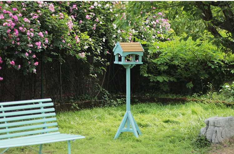 CHEAP Garden wild wood, bird feeder table with stand /feet Wholesale Wooden Bird Cage Garden Bird Feeder with Legged Base/