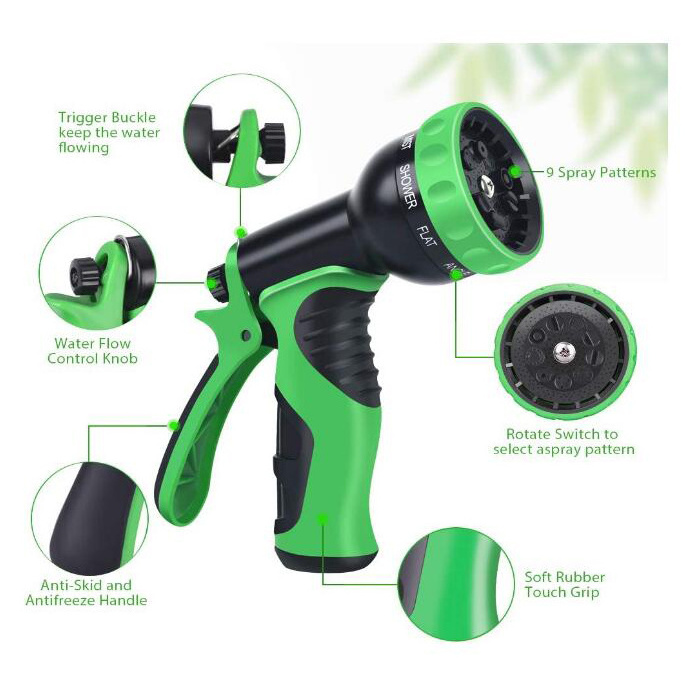 Adjustable Expandable 25ft 50ft, 75ft 100ft Magic Expandable Garden Hose Pipe with 10 Function Spray Nozzle/