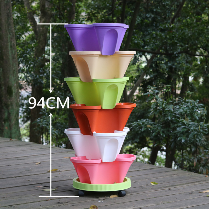 Factory Outlet Butterfly Shape, Vertical Diy Planters Plastic Garden Colorful Stackable Plastic Flower Pots for seedlings/