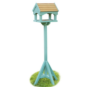 CHEAP Garden wild wood, bird feeder table with stand /feet Wholesale Wooden Bird Cage Garden Bird Feeder with Legged Base/