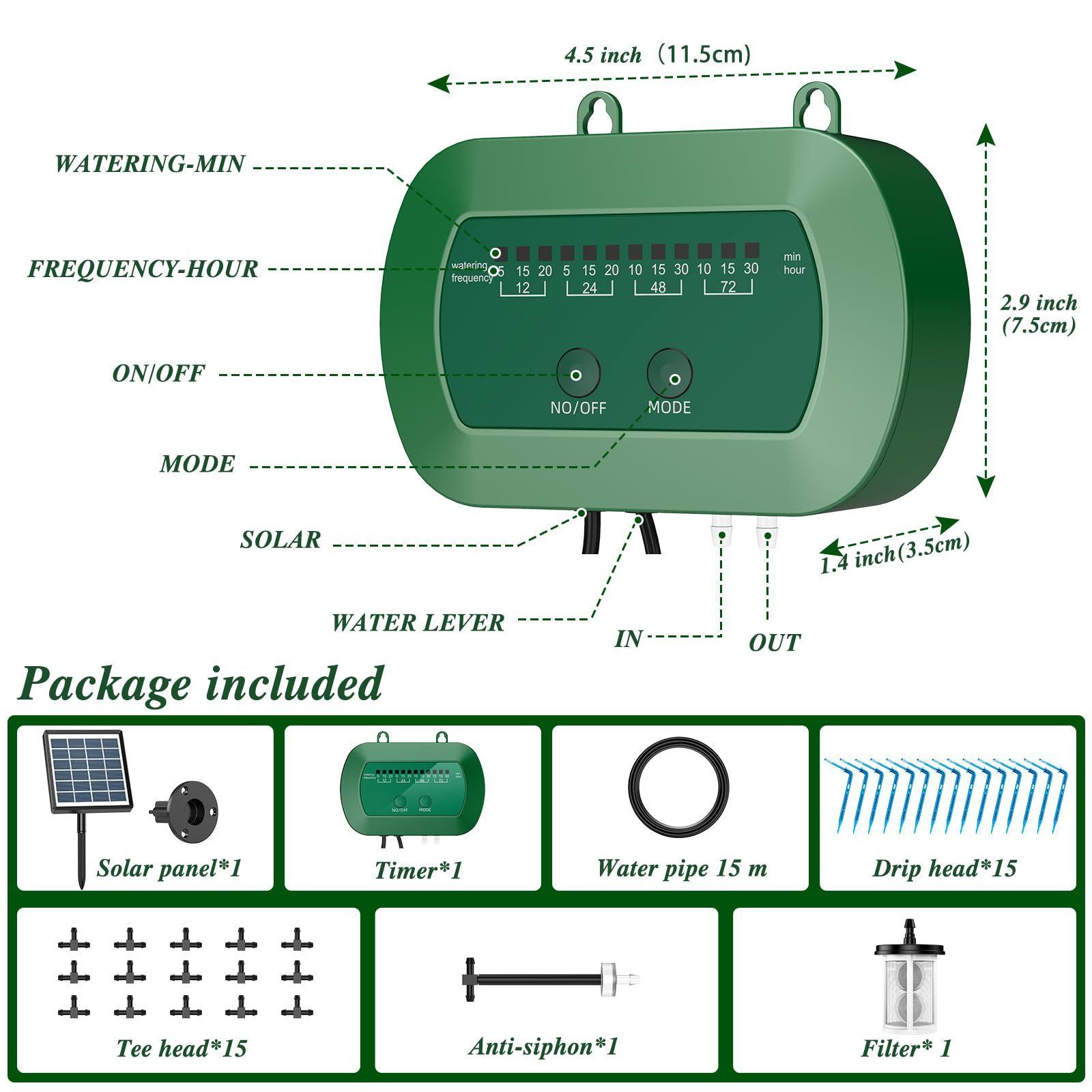 Solar Irrigation System for Garden Watering System Drip Irrigation Kit for Potted Plants Supported Automatic Watering System