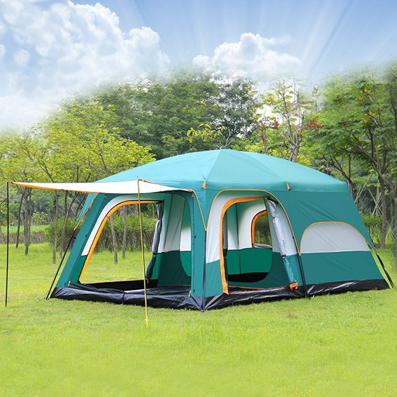 10 Persons Camping Tents Uv Protection Automatic Luxury Family Two Room And One Hall Waterproof Tenda Camping Outdoor Tent