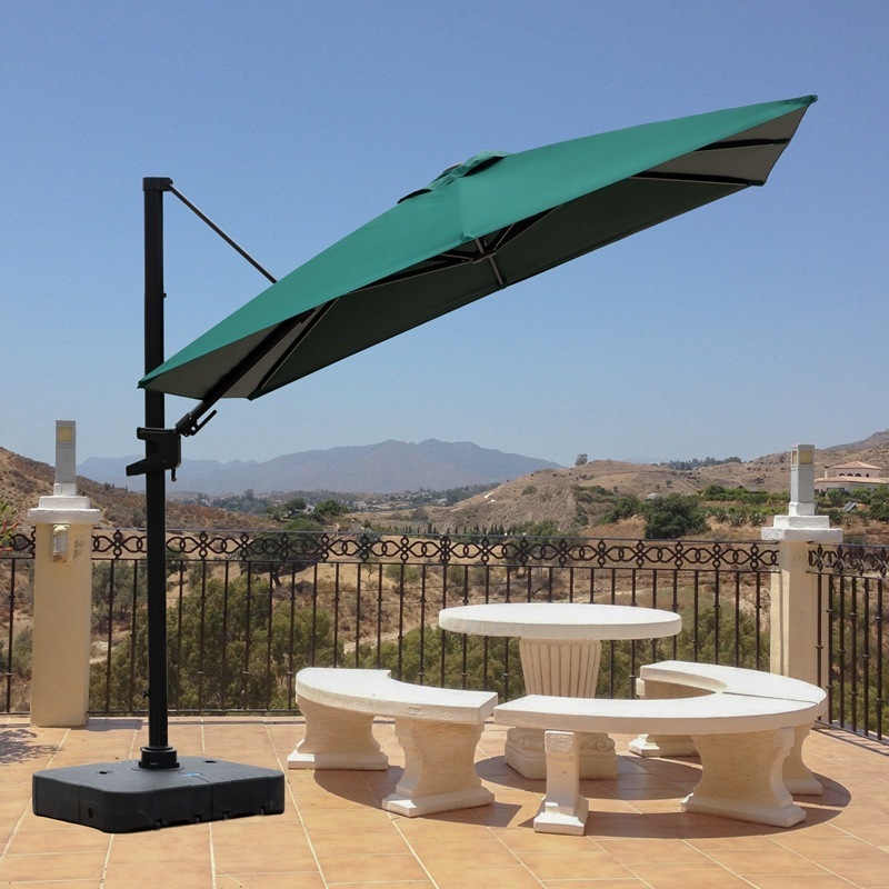 High Quality Garden Umbrellas 2.7m Aluminum Frame Sunshade Garden Patio Parasolss With Solar Lights