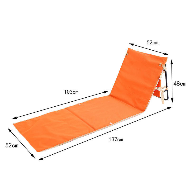 Hot Sale Folding Metal Floor Chair Customized Portable Adjustable Outdoor Furniture Lounge Chaise Folding Chair Mat For Picnic