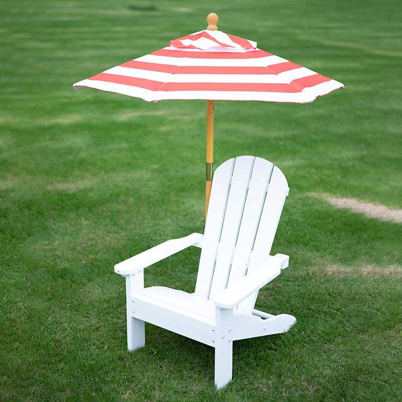 Wholesale Kids Outdoor Furniture Patio Garden Beach Chair Wood Deck Lounge Armrest Children Adirondack Chairs With Umbrella