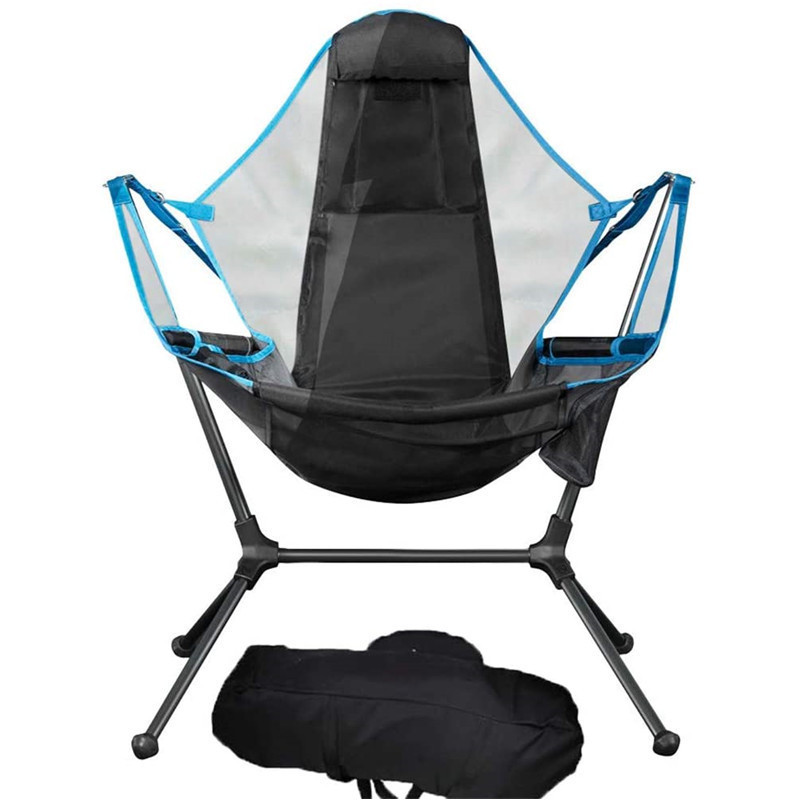 Portable Folding Rocking Fishing Chair with Pillow Lightweight Like Camping Hiking Picnics Fishing Swinging Camping Chair