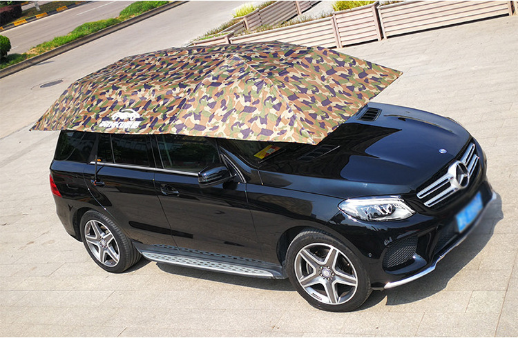 4.2m Car Umbrella Roof Shade Tent Semi Automatic UV Protection Suv Car Sun Umbrella Garages Portable Protection Cover Umbrellas