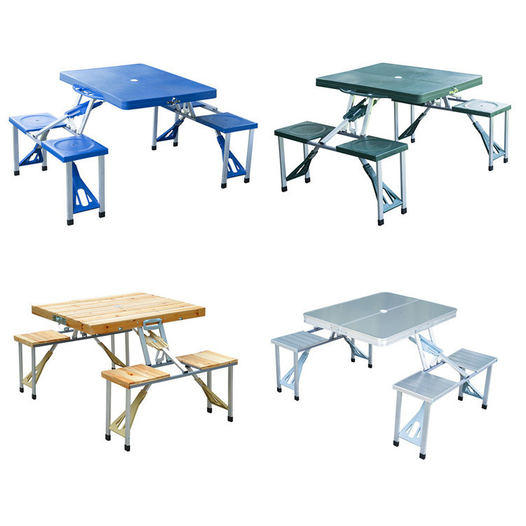 Folding Picnic Table And Chairs Portable Picnic Tables Set Foldable Outdoor Camping Chairs And Table With Bench And Umbrella