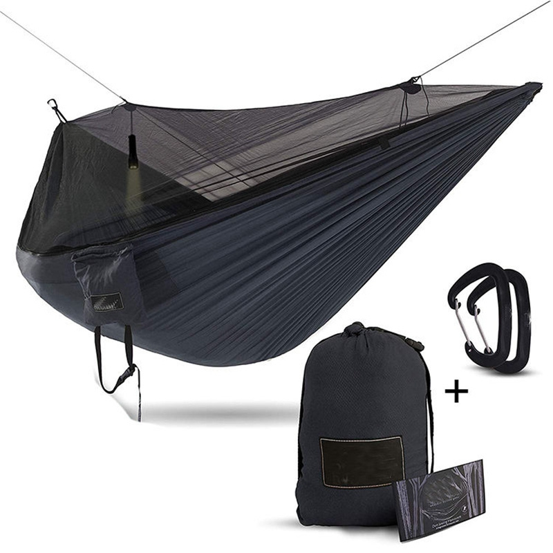 Custom Outdoor Ultralight Leisure Portable Camping Hiking Hammock Waterproof Canopy Tent Single Travel Nylon Hammock for Camping