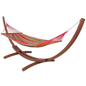 10 Ft Curved Leisure Quilted Double Portable Outdoor Indoor Wood Hammock Stand Pine Arc Hammock Folding Beds For Home Garden