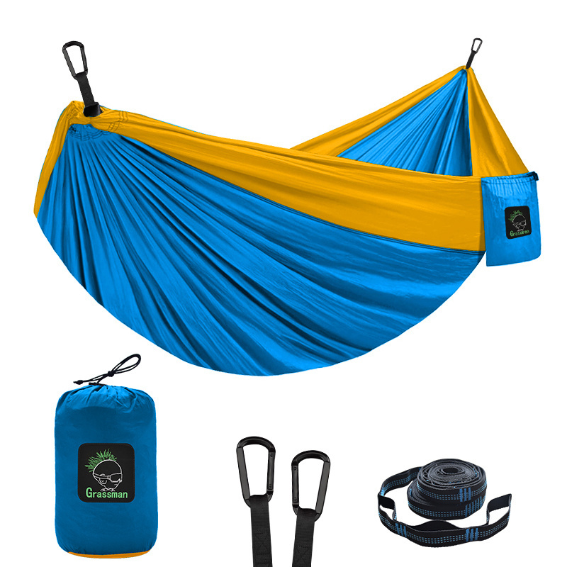 Durable promotional picnic folding hammock 2 person hamaca travelling camping hammock