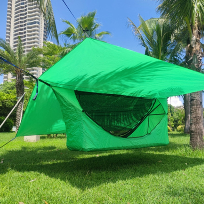 Camping Adult Hanging Hammocks Tent Outdoor Furniture Swing Mosquito Net Waterproof Survival Hammock With Inflatable Mat Canopy