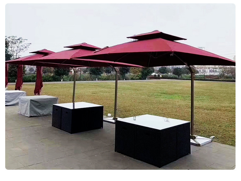 Wholesale Outdoor Sun Umbrella Leisure Roman Umbrella Rainproof Courtyard Garden Patio Sun Umbrella With Bases Parts