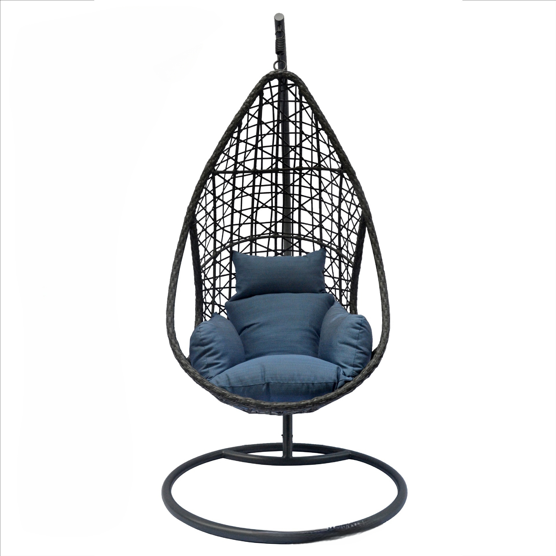 Wholesale Garden Wicker Hanging Chair Outdoor Steel Tube Patio Swings Cover Rattan Swing Chair Kids Indoor Swings Teardrop Chair