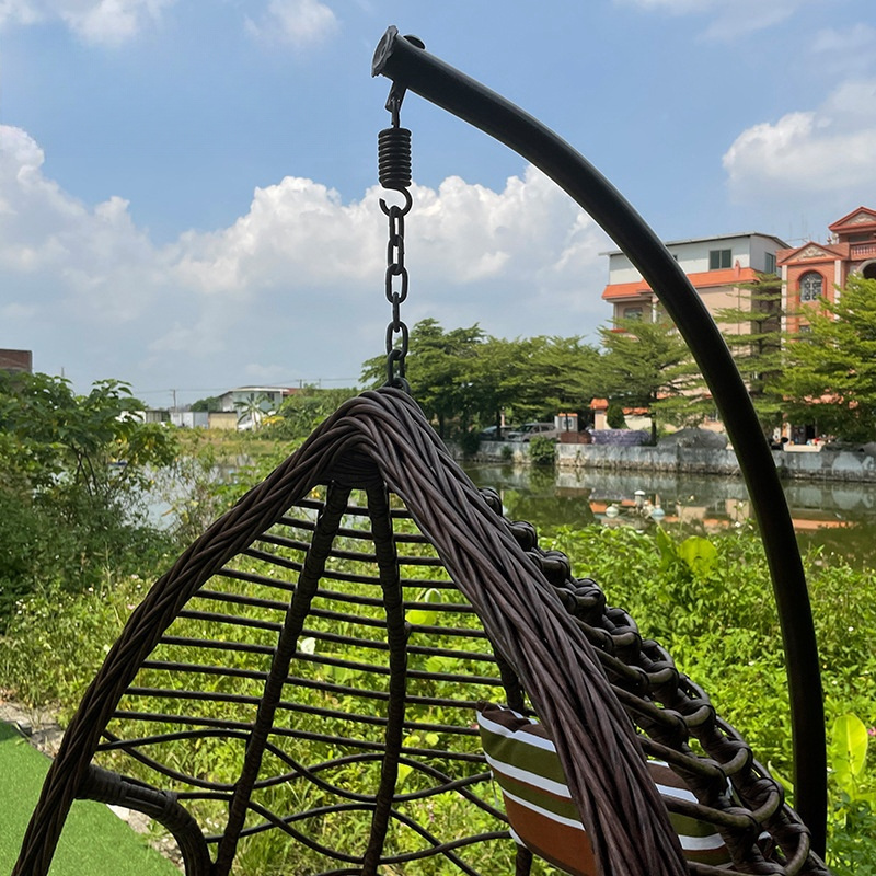 Wholesale Outdoor Balcony Hanging Bamboo Basket Chair Garden Patio Decoration Indoor Rattan Chair Round Rattan Woven Swing