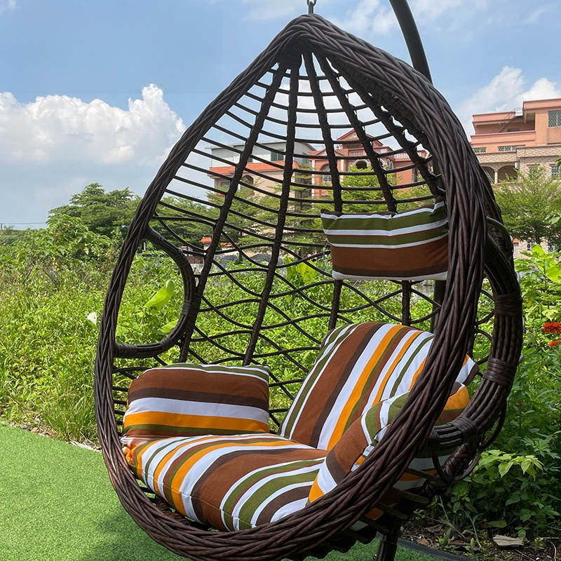 Wholesale Outdoor Balcony Hanging Bamboo Basket Chair Garden Patio Decoration Indoor Rattan Chair Round Rattan Woven Swing