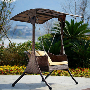 Wholesale Circle Outdoor Swing Seat Hanging Rattan Swing 2 Seater Chair Garden Patio Furniture Swings Rocking Chairs