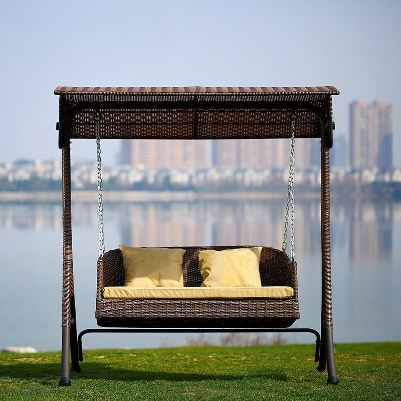 Wholesale Circle Outdoor Swing Seat Hanging Rattan Swing 2 Seater Chair Garden Patio Furniture Swings Rocking Chairs