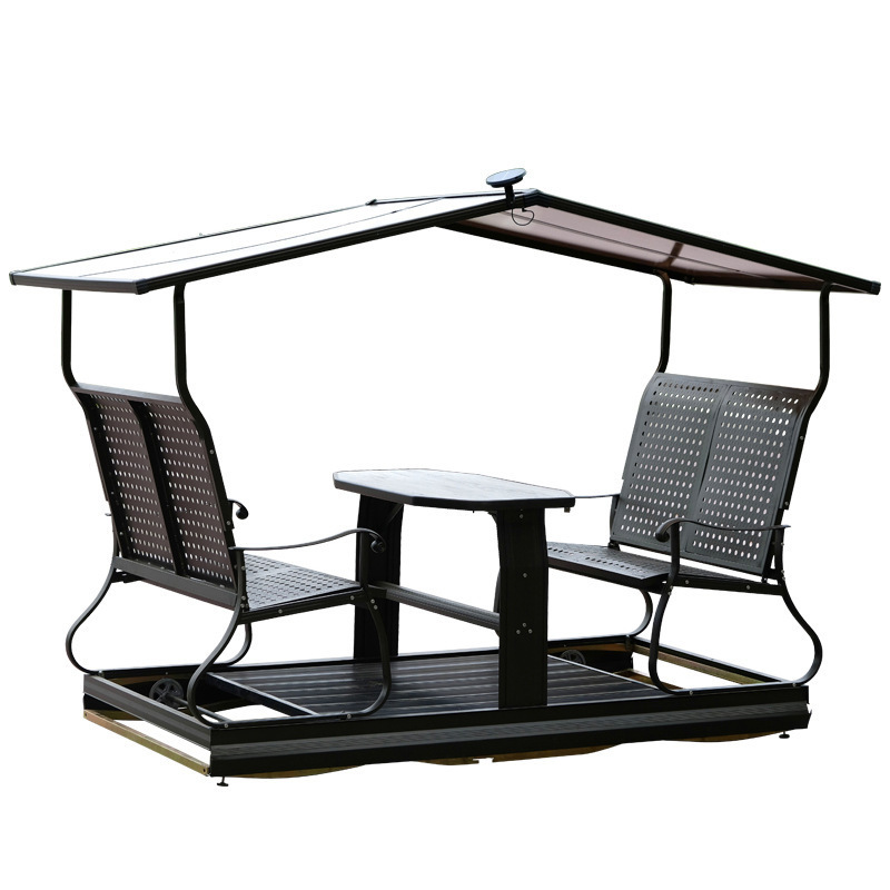 4 Person Outdoor Garden Furniture Porch Hanging Patio Swing Rocking Chair Recliner Swings With Canopy And Netting