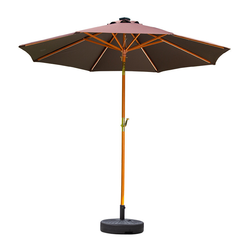 Wholesale Commercial 3m Wooden Patio Garden Parasol Umbrella Outdoor Red Big Size Parasol Umbrella With Base